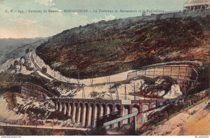 B482 France Bonsecours Tramway de Bonsecours and Funiculair vintage postcard