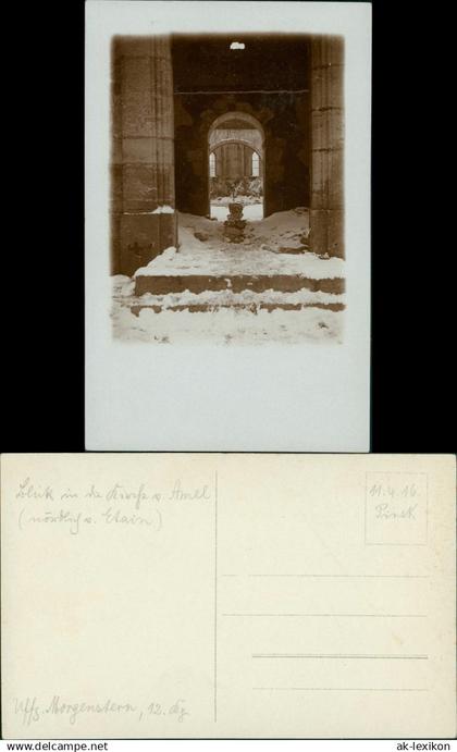Etain zerstörte Kirche Amel 1. Weltkrieg Ansichten 1916 Privatfoto