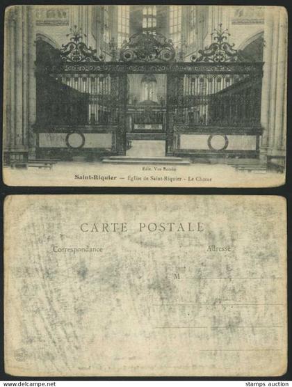 France Old Postcard SAINT-RIQUIER Eglise de Saint-Riquier Church Interior Gate