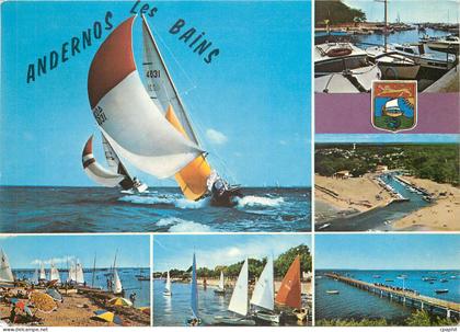 CPM Andernos les Bains Gironde Joie de la Plage et de la Voile Bateau Lion