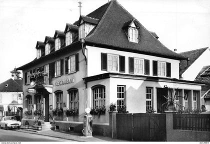 ANDOLSHEIM (Haut-Rhin) - Hôtel-Restaurant Au Soleil, R.N. 415 vers le Rhin - Pompe à essence - Ecrit (2 scans)