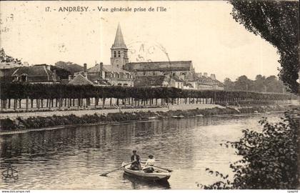 Andresy CPA Vue generale prise de l'ile