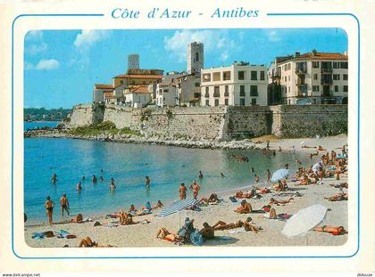 Carte Postale - 06 - Antibes - La plage de la Gravette au fond la vieille ville - CPM - Voir Scans Recto-Verso