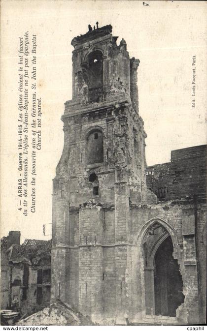 CPA Arras Guerre Eglise militaria