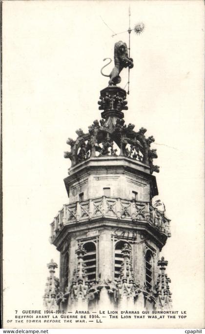 CPA Guerre Arras Le Lion D'Arras