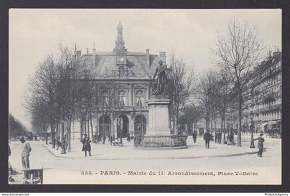 FRANCE, Postcard RPPC, Paris, Town Hall of II Arrondissement, Place Voltaire