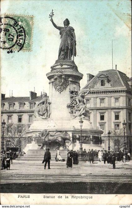 Paris CPA Statue de la Republique