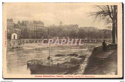 CPA Paris Ecole Massillon Vue de l ile Saint Louis