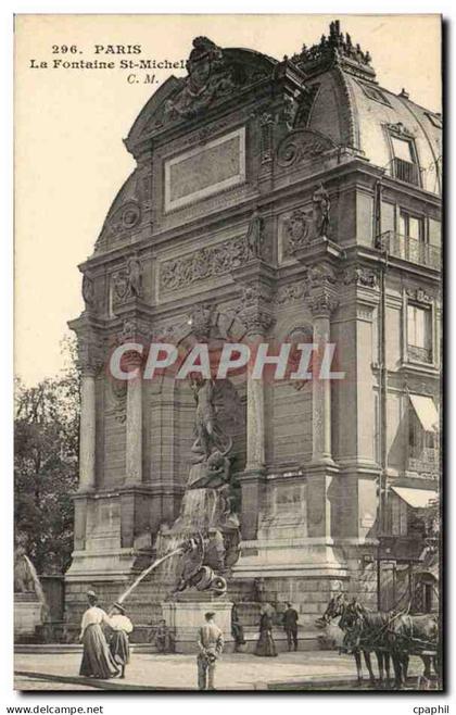 Paris CPA La fontaine Saint Michel