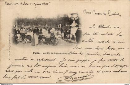 Paris CPA Jardin du Luxembourg (voiture a chevre goat)