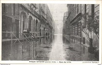 Paris CPA Inondations 1910 Rue de Lille