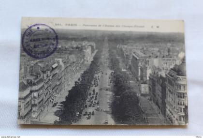 Cpa 1917, Paris 75, panorama de l'avenue des Champs Elysées