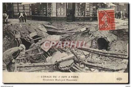CPA L'Orage Du 15 Juin A Paris Eboulement Boulevard Haussmann