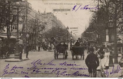 Paris CPA Souverains d' italie a Paris Boulevard de Montmartre