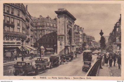 75 - PARIS -  La Porte St-Denis et le Boulevard - 10° ARRONDISSEMENT - VOIR AU DOS J.O.C. 1937