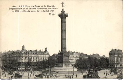 Paris - 11 - La Place de la Bastille CPA