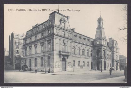 FRANCE, Postcard, Paris, Town hall of XIV Arrondissement, Place de Montrouge