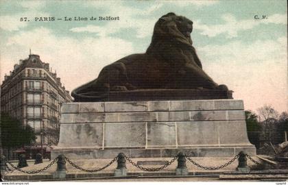 Paris - 14 - Le Lion de Belfort CPA