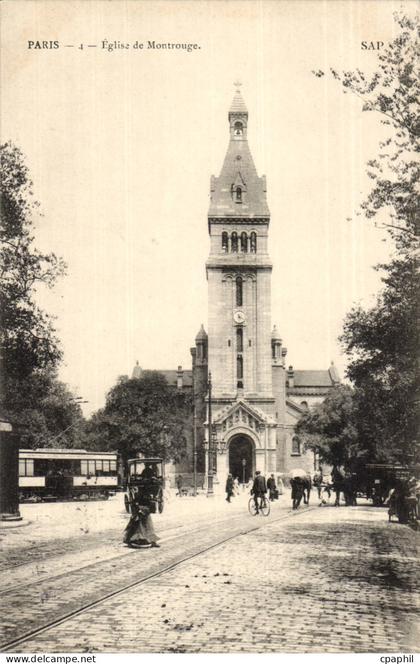 Paris(14 )Tramway L'Eglise St-Pierre de Montrouge-St Pierre of Montrouge Church - CPA