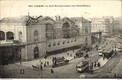 Paris - 15 - La Gare Montparnasse - cheval - horse - CPA