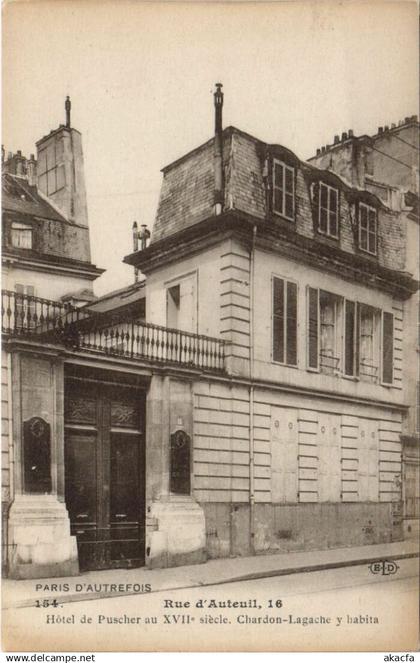 CPA PARIS 16e 16, rue d'Auteuil hotel de Pucher (978577)