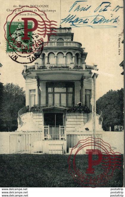 PARIS. BOIS DE BOULOGNE. CHAMP DE COURCES DE LONGCHAMPS. TRIBUNE PRESIDENTIELLE.Francia France Frankreich