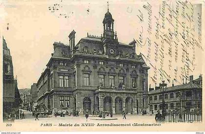 75 - Paris - Mairie du 18e Arrondissement - Montmartre - Animée - CPA - Voir Scans Recto-Verso
