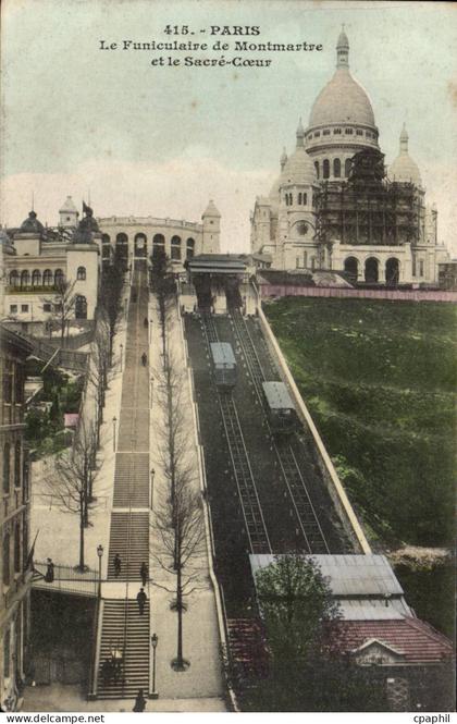Paris - 18 - Basilique du Sacre Coeur de Montmartre - Le Funiculaire - CPA