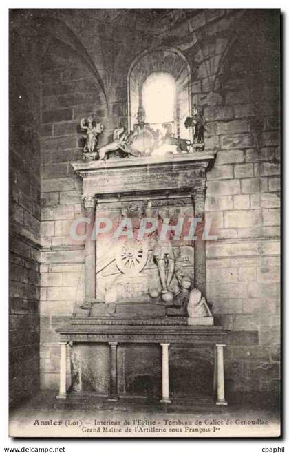 Assier - Interieur de l'Eglise Tombeau de Galiot de Genouilla Grand maitre de l'artillerie sous Francois 1 - CPA