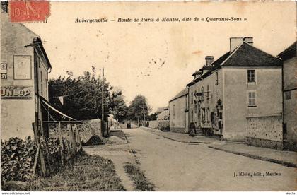 CPA Aubergenville Route de Paris a Mantes FRANCE (1378343)