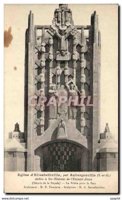 CPA Eglise d'Elisabethville Par Aubergenville dediee a Ste Therese de l'Enfant Jesus