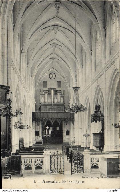 CPA Aumale Nef de l'Eglise