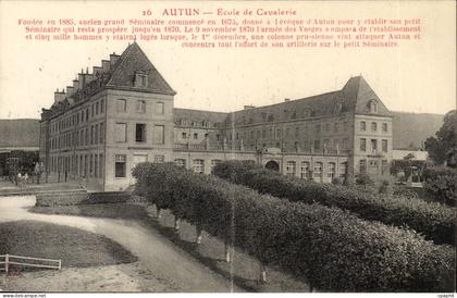 Autun CPA Ecole de cavalerie