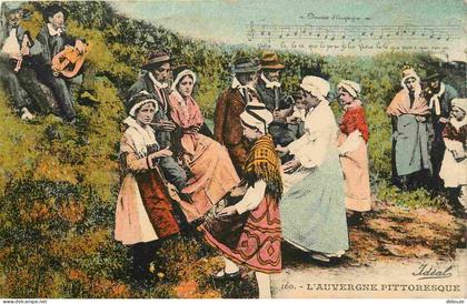 Carte Postale Ancienne - France - Auvergne - Bourrée d auvergne - Animée - Folklore Scènes et Types - Colorisée - CPA -