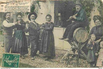 Carte Postale Ancienne - France - Auvergne - La bourrée d'auvergne - Animée - Folklore Scènes et Types - Colorisée - CPA