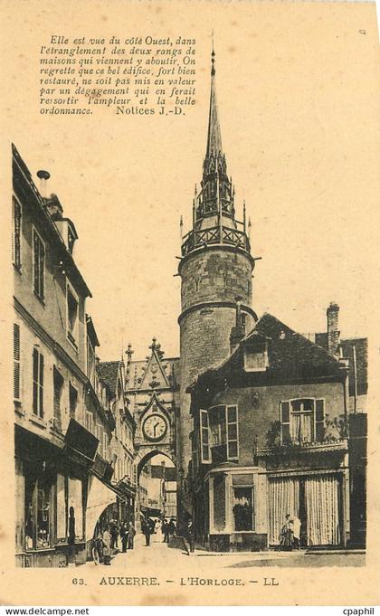 CPA Auxerre L'Horloge