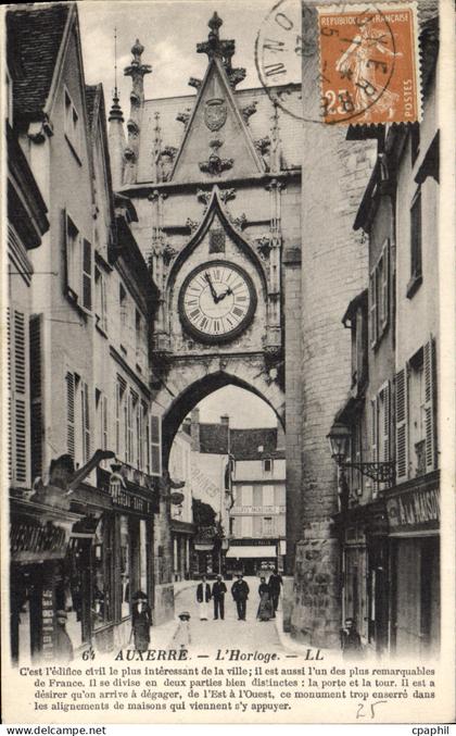 CPA Auxerre l'Horloge