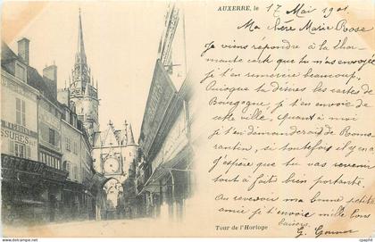 CPA Auxerre Tour de l'Horloge