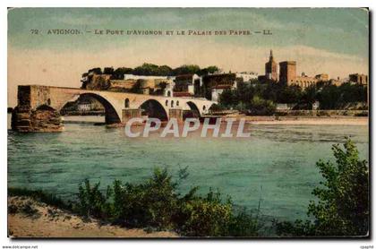 CPA Avignon Le pont D'Avignon Et Le Palais Des Papes