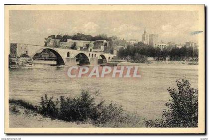 CPA Avignon le Pont d'Avignon et le palais des Papes