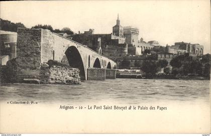 CPA Avignon Le Pont Saint Benezet et le Palais des Papes