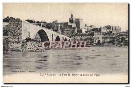 CPA Avignon Le Pont St Benezet et Palais des Papes