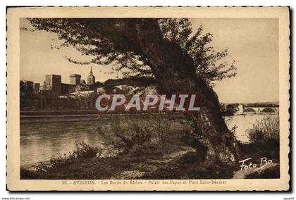 CPA Avignon Les Bords du Rhone Palais des Papes et Pont Saint Benezet