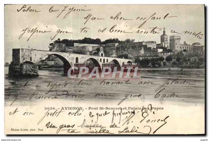 CPA Avignon Pont St Benezet et Palais les Papes