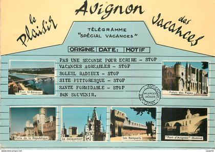 CPM Avignon Le Plaisir des Vacances Pont St Benezet Palais des Papes Remparts Jacquemart