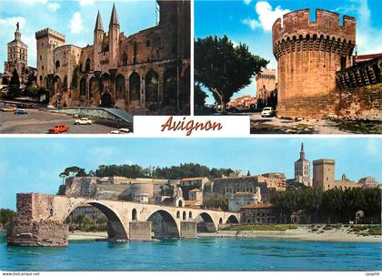 CPM Avignon Vaucluse Le Palais des Papes Les Remparts Le Pont d'Avignon