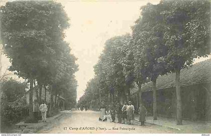 Carte Postale Ancienne - 18 - Avord - Camp d'Avord - Rue Principale - Animée - CPA - Voir Scans Recto-Verso - Poscard -
