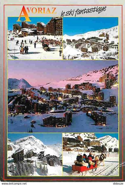 Carte Postale - 74 - Avoriaz - Multivues - Hiver - Neige - Chevaux - Traineau - CPM - Voir Scans Recto-Verso - Poscard -