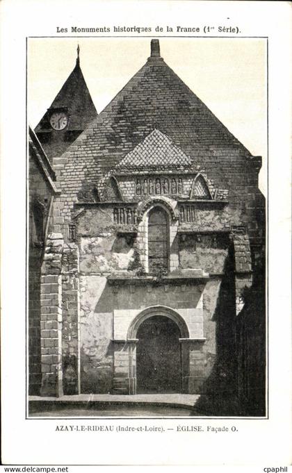 CPA Azay Le Rideau Eglise Facade