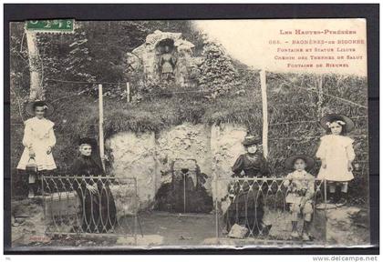 65 - Bagnères-de-Bigorre - Fontaine et Statue Liloye - Chemin des Thermes de Salut - Fontaine de Rieunel